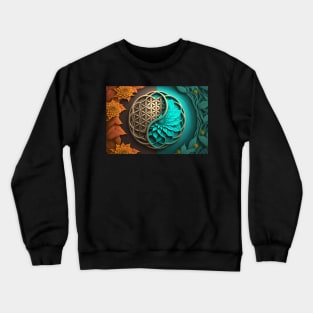 Ying Yang-Flower of life-Harmony Crewneck Sweatshirt